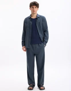 Celio Pantalon loose fluide - marine^Homme Pantalons En Lin|Pantalons