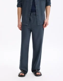 Celio Pantalon loose fluide - marine^Homme Pantalons En Lin|Pantalons