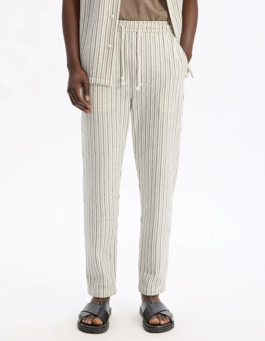 Celio Pantalon relaxed coton mélangé - ecru^Homme Pantalons