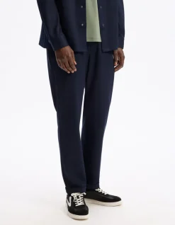 Celio Pantalon slim coton stretch - marine^Homme Pantalons 24H|Pantalons