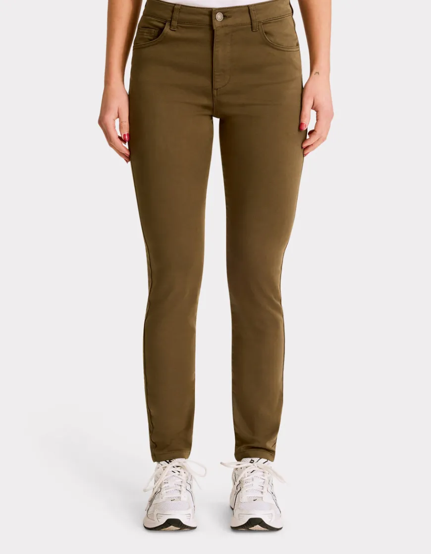 Celio Pantalon slim ultrastretch - kaki foncé^Femme Pantalons