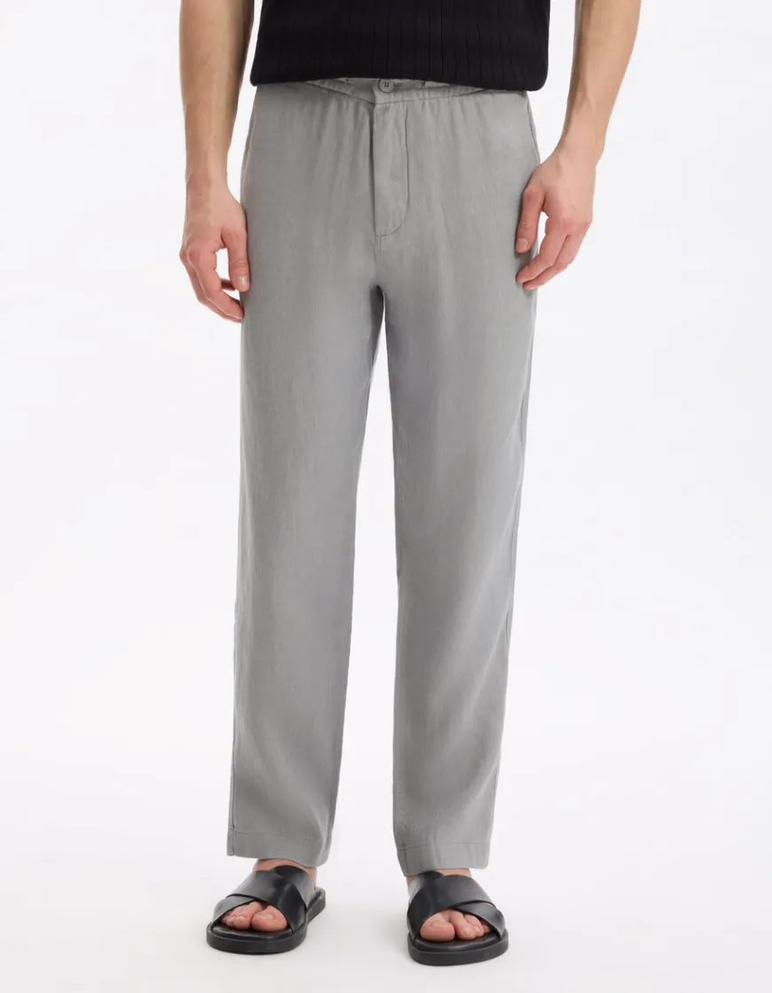 Celio Pantalon straight 100% lin -^Homme Pantalons En Lin|Pantalons