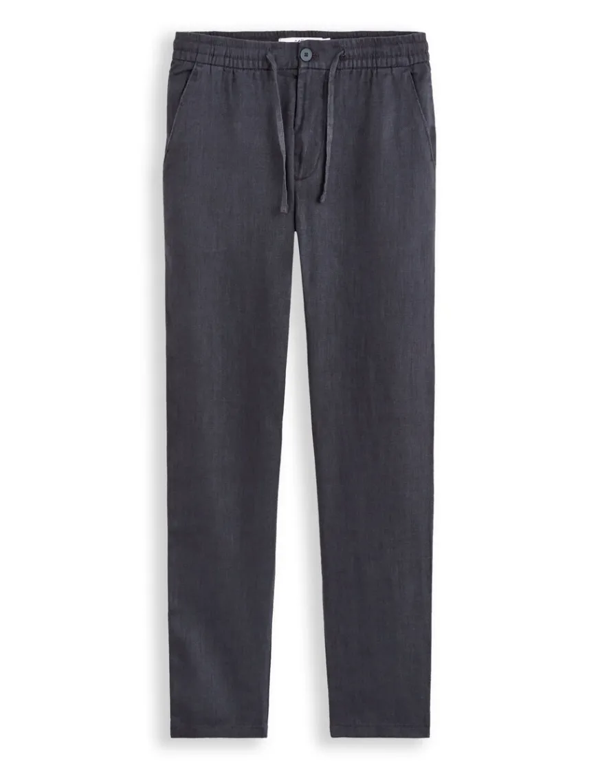 Celio Pantalon straight 100% lin - marine^Homme Pantalons En Lin|Pantalons
