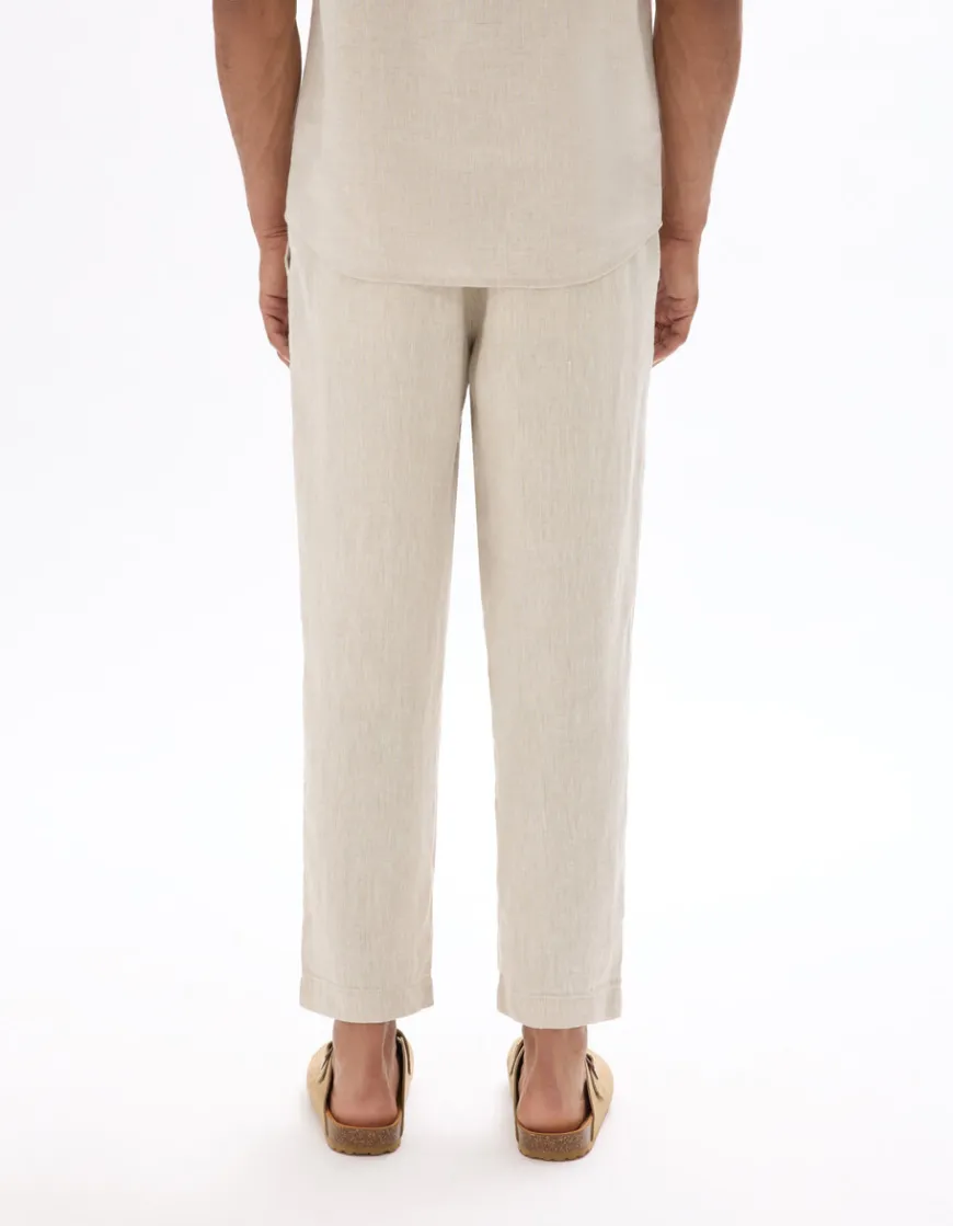 Celio Pantalon straight 100% lin 7/8ème -^Homme Pantalons En Lin|Pantalons