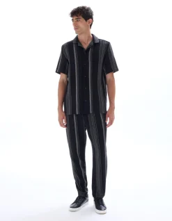 Celio Pantalon straight texturé à rayures -^Homme Pantalons|Costumes Casual