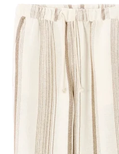 Celio Pantalon straight texturé à rayures - écru^Homme Pantalons|Costumes Casual