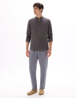 Celio Pantalon uni 100% lin - moyen^Homme Pantalons En Lin|Pantalons