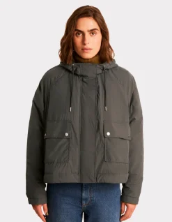 Celio Parka courte à capuche resserable - gris^Femme Manteaux