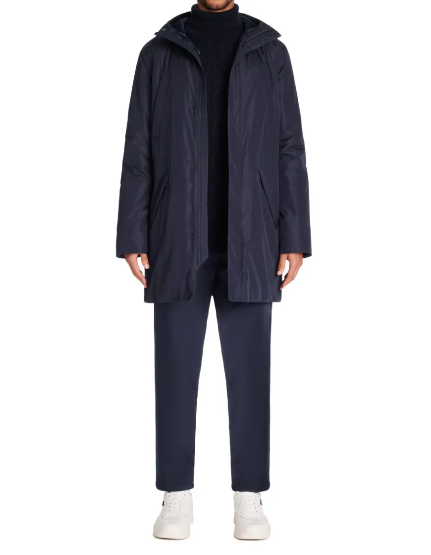 Celio Parka longue à capuche - marine^Homme Manteaux|Parkas