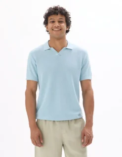 Celio Polo piqué regular 100% Coton tricot - bleu clair^Homme Polos