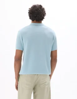 Celio Polo piqué regular 100% Coton tricot - bleu clair^Homme Polos