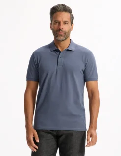 Celio Polo piqué regular 100% coton - bleu gris^Homme Polos