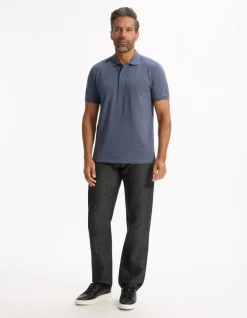 Celio Polo piqué regular 100% coton - bleu gris^Homme Polos