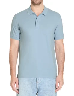 Celio Polo piqué regular 100% coton - bleu^Homme Polos
