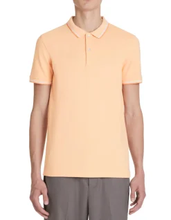Celio Polo piqué slim en coton stretch - orange^Homme Polos