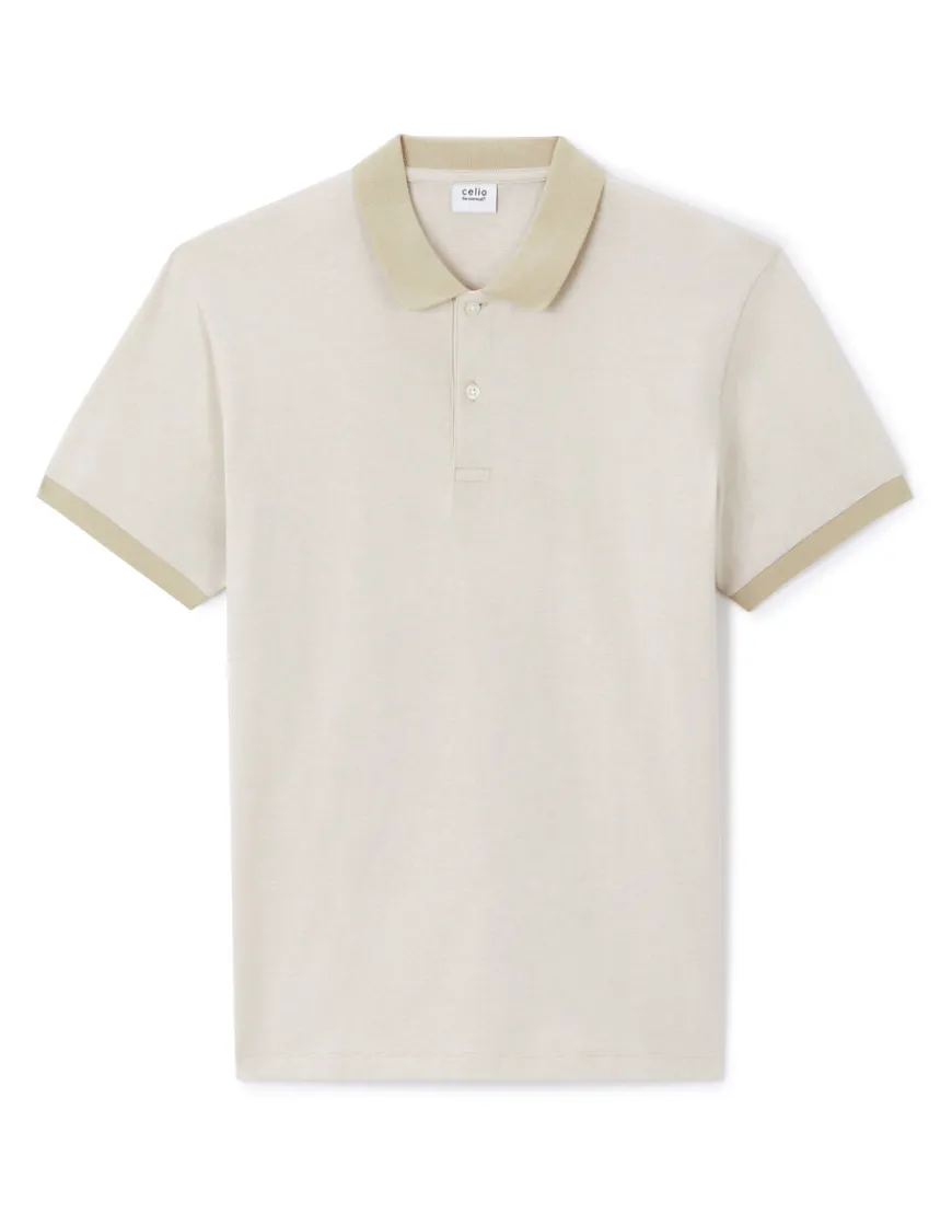 Celio Polo regular 100% coton - beige^Homme Polos