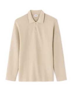 Celio Polo regular 100% coton manches longues - beige^Homme Polos