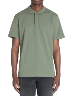 Celio Polo regular coton mélangé - kaki^Homme Polos