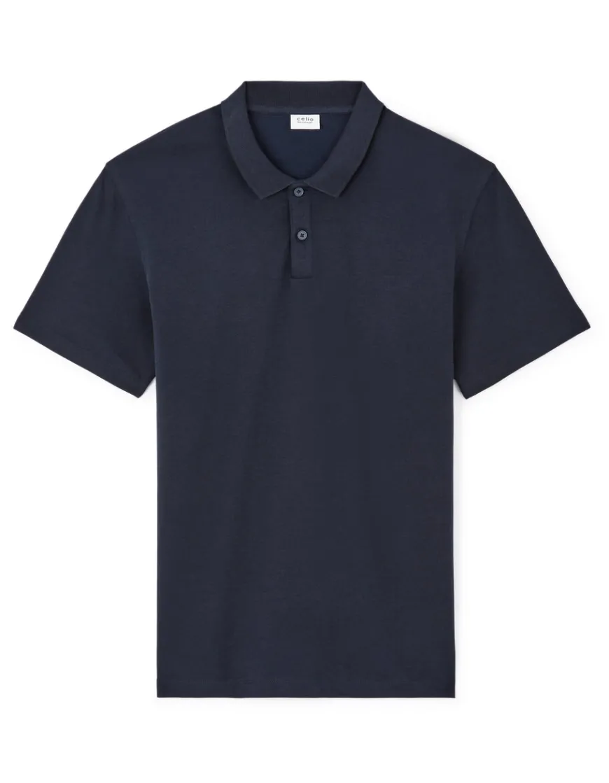 Celio Polo regular coton mélangé - marine^Homme Polos