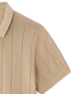 Celio Polo regular en maille col zippé - beige^Homme Polos
