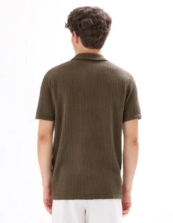 Celio Polo regular en maille côtelé - taupe^Homme Polos
