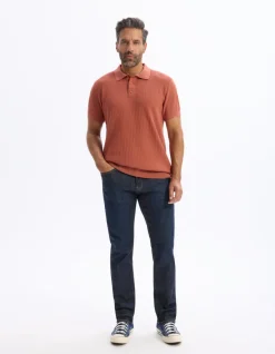 Celio Polo regular en maille et jeu de point -^Homme Polos