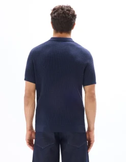 Celio Polo regular maille côtelé - marine^Homme Polos