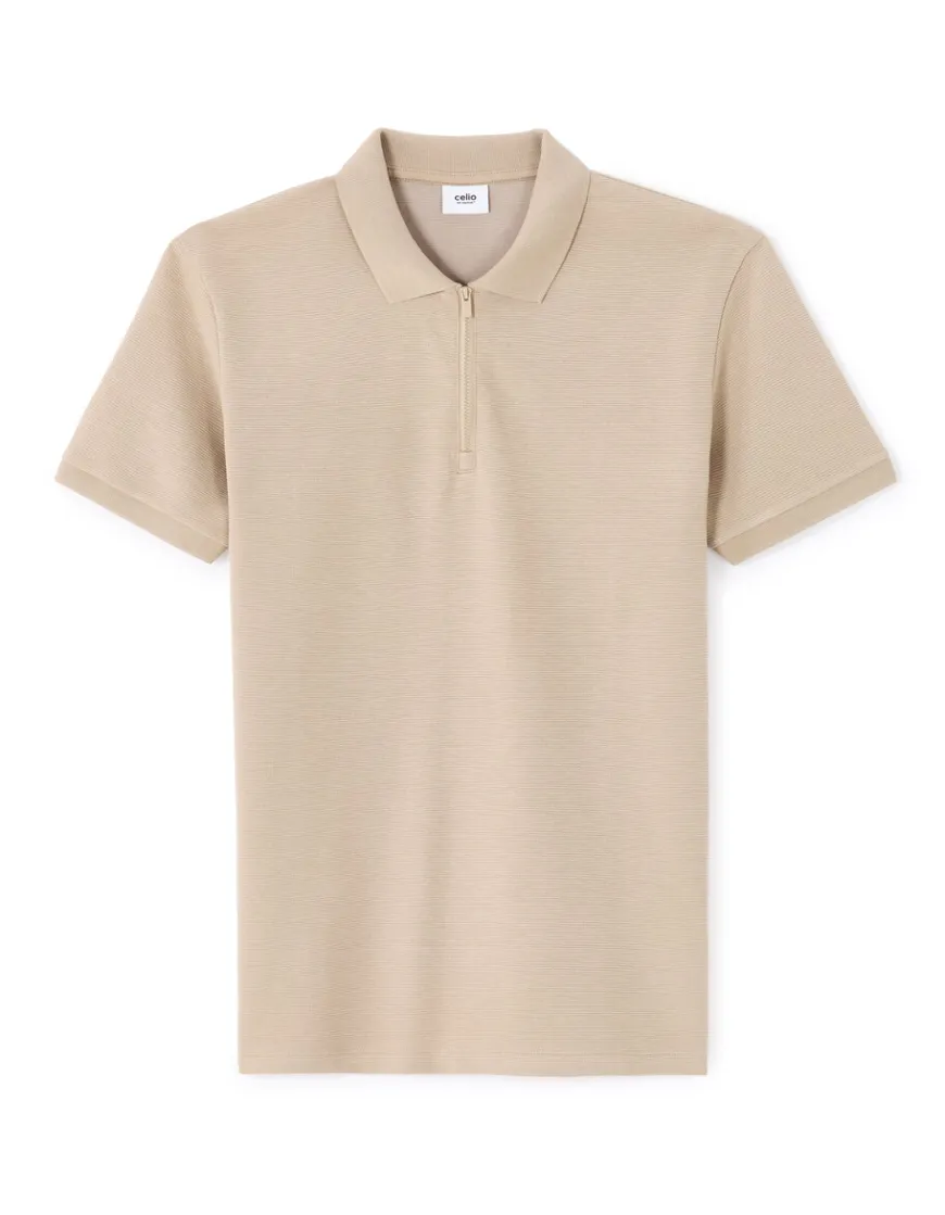 Celio Polo slim coton mélangé - beige^Homme Polos