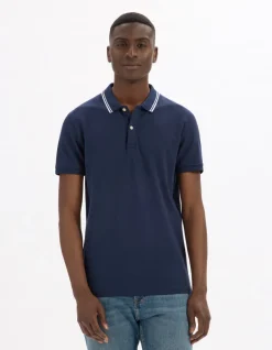 Celio Polo slim coton stretch - marine^Homme Polos