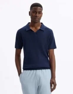 Celio Polo slim en maille 100% coton - marine^Homme Polos