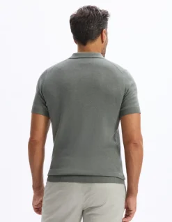 Celio Polo slim en maille coton mélangé - kaki^Homme Polos