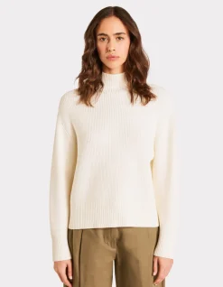 Celio Pull à col montant côtelé - écru^Femme Pulls