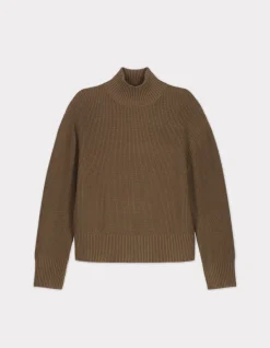 Celio Pull à col montant côtelé - kaki^Femme Pulls