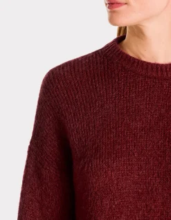 Celio Pull à col rond en maille soufflée - bordeaux^Femme Pulls|Les Ensembles