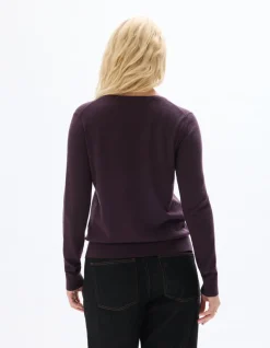 Celio Pull 100% laine mérinos à col V - marron^Femme Pulls