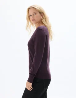 Celio Pull 100% laine mérinos à col V - marron^Femme Pulls
