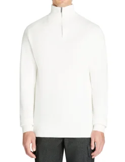 Celio Pull col camionneur regular coton mélangé - écru^Homme Pulls
