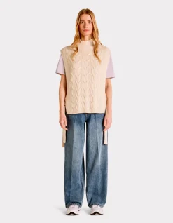 Celio Pull col montant sans manche à nouer - écru^Femme Pulls