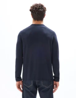 Celio Pull col rond en coton mouliné - marine^Homme Pulls