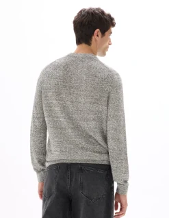 Celio Pull col rond en lin mélangé bicolor - noir^Homme Pulls|Sélection Lin