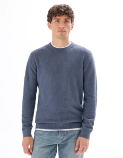 Celio Pull col rond en meille chevrons 100 % coton - anthracite^Homme Pulls