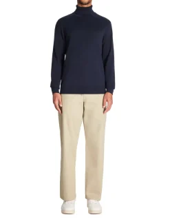 Celio Pull col roulé 100% coton - marine^Homme Pulls