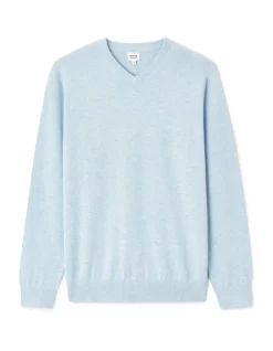 Celio Pull col V 100% coton - bleu clair^Homme Pulls