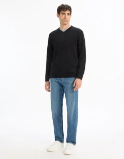 Celio Pull col V 100% coton -^Homme Pulls