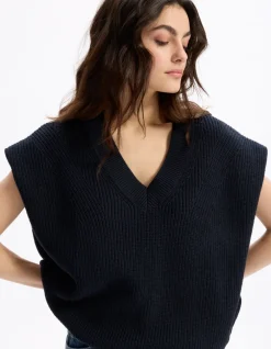 Celio Pull col V coton polyester -^Femme Pulls