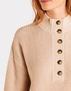 Celio Pull en coton chaud col montant - beige^Femme Pulls