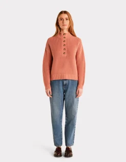 Celio Pull en coton chaud col montant - rose^Femme Pulls
