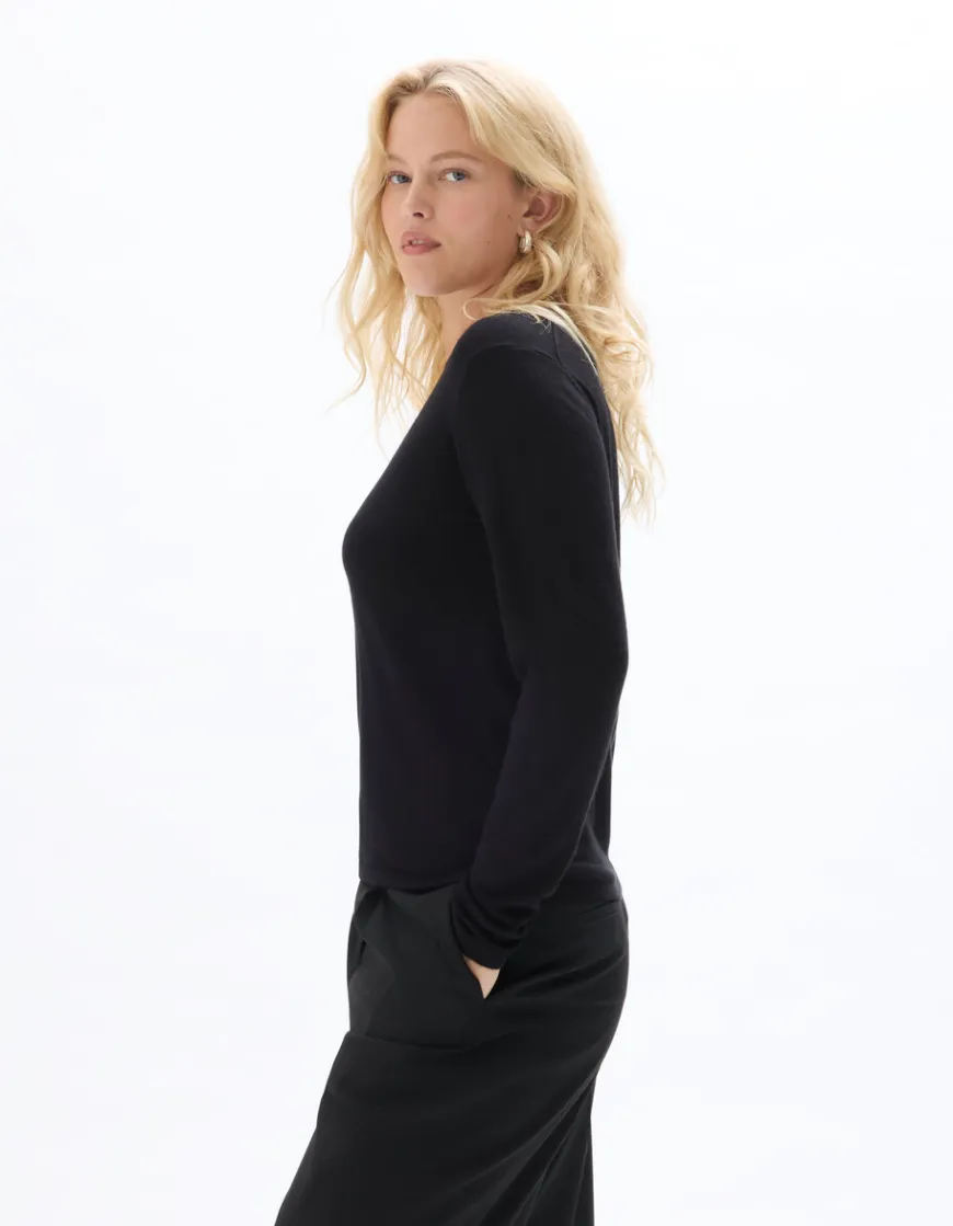 Celio Pull fluide col rond en viscose ECOVERO™ -^Femme Pulls
