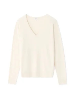 Celio Pull fluide col V en viscose écovéro - beige^Femme Pulls