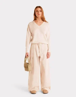 Celio Pull léger à col V - beige^Femme Pulls